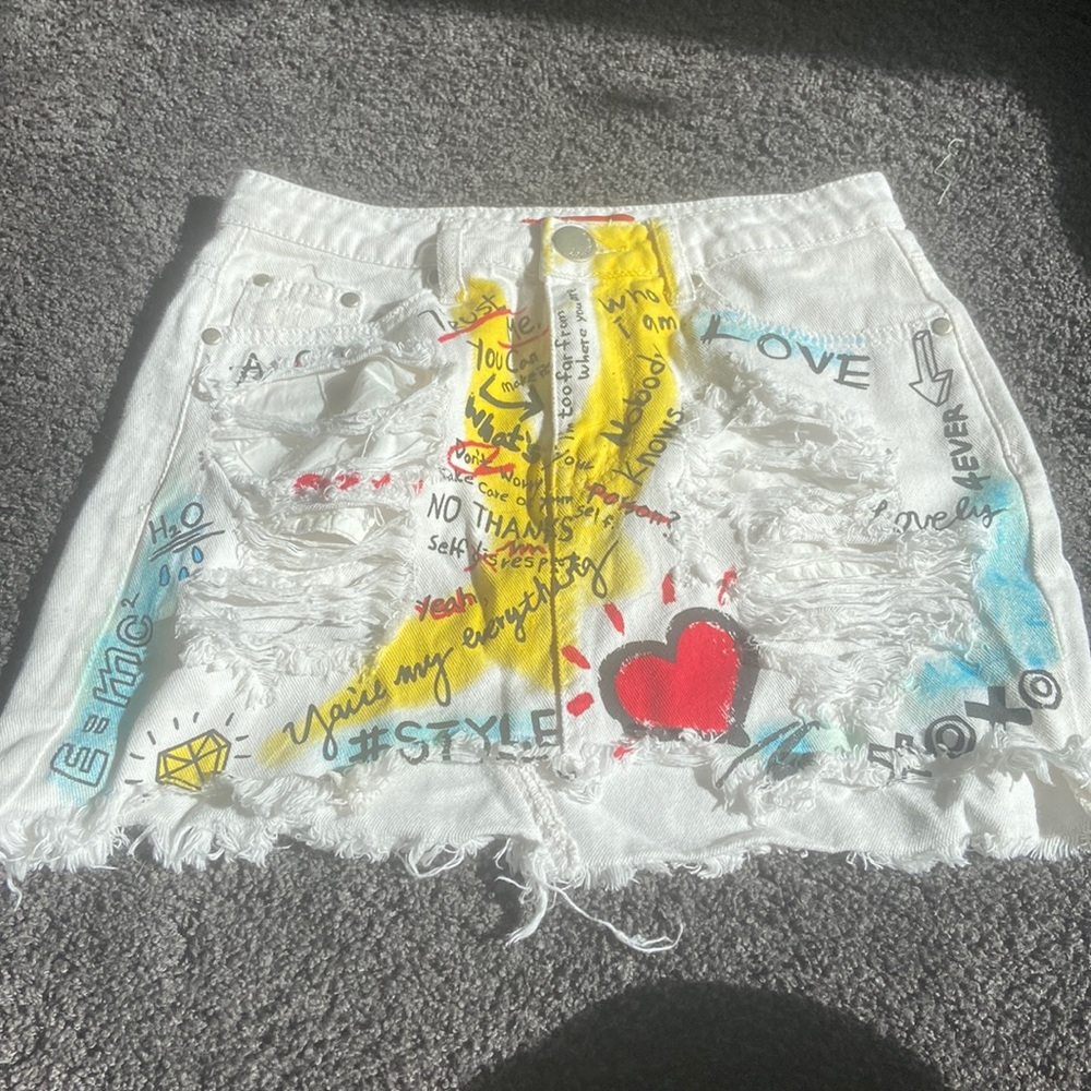 Graphic Jean Skirt